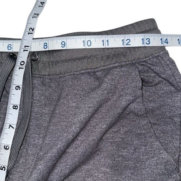 Mens Heather Gray Jogger Pants With Elastic Waist & Drawstring Ribbed Cuffs & Si - Picture 7 of 8